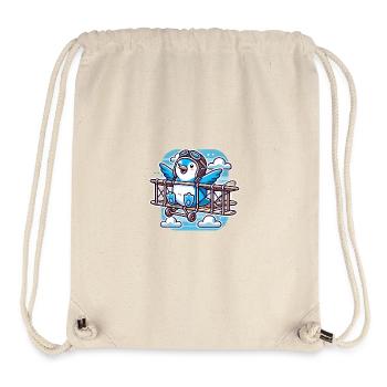 Funny Flying Penguin Believe Soar - Stanley/Stella Recycled Gym Bag - natural - Front