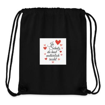 Liebesbotschaft mit Herzmotiven - Stanley/Stella recycelter Gym Bag - Schwarz - Vorne