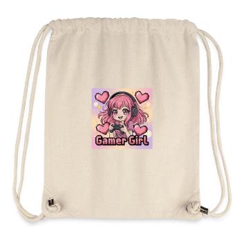 Pixel Art Gamer Mädchen Illustration - Stanley/Stella recycelter Gym Bag - Naturweiß - Vorne