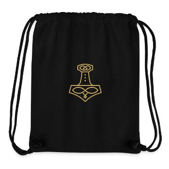 Marteau de Thor Mjölnir – Noble symbole nordique - Sac à cordon recyclé Stanley/Stella - noir - Devant