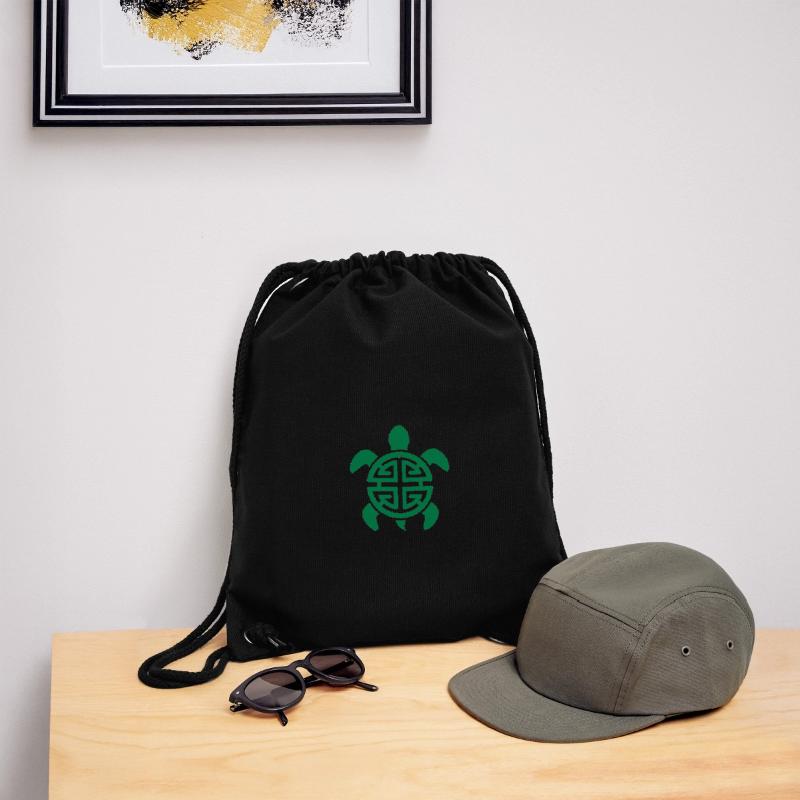 Geometric Lucky Turtle Pattern Green Stanley/Stella Recycled Gym Bag
