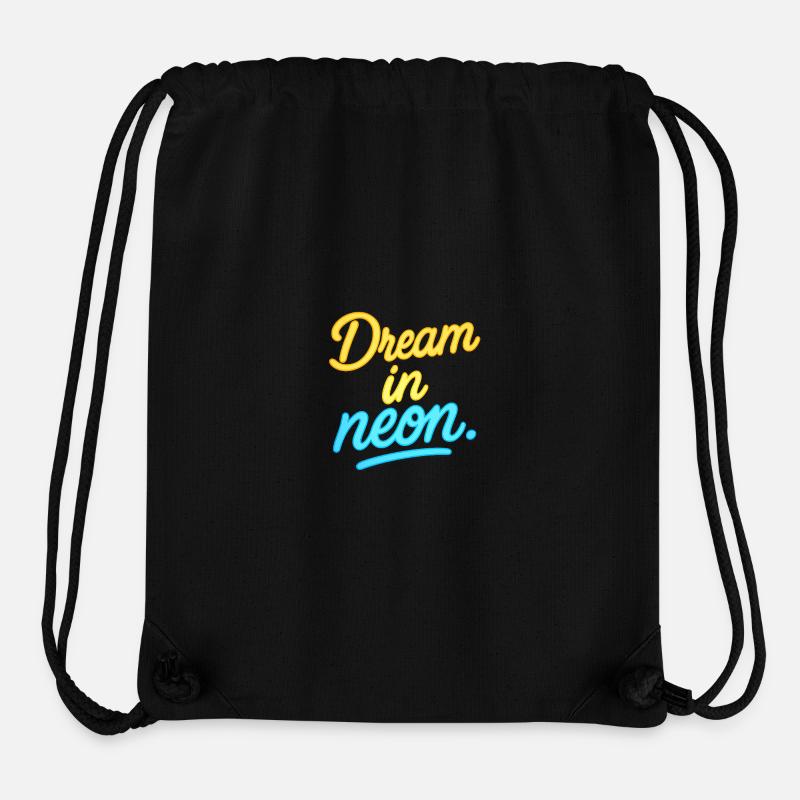 Rêve en lumière néon - Sac à cordon recyclé Stanley/Stella - noir
