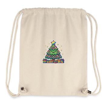 Fröhlicher Regenbogen-Weihnachtsbaum niedlich - Stanley/Stella recycelter Gym Bag - Naturweiß - Vorne