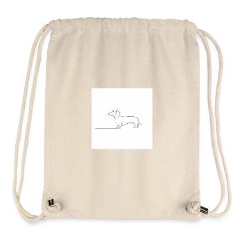 Einlinien-Dackel Illustration - Stanley/Stella recycelter Gym Bag - Naturweiß - Vorne
