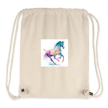 Rainbow Watercolor Horse - Stanley/Stella Recycled Gym Bag - natural - Front