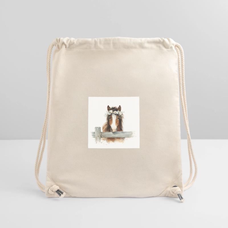 Blütengekrontes Pferd Stanley/Stella recycelter Gym Bag