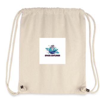Space Explorer – Astronaut cat surfs on Satur - Stanley/Stella Recycled Gym Bag - natural - Front