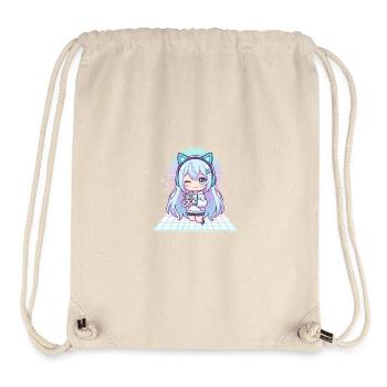 Kawaii Gamerin mit Katzenohren - Stanley/Stella recycelter Gym Bag - Naturweiß - Vorne