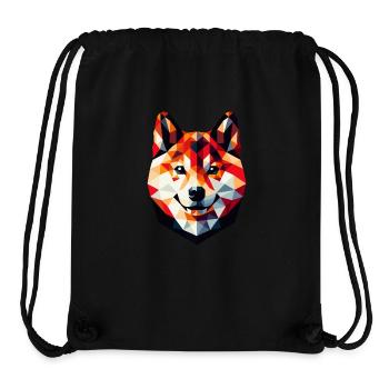 Geometrischer Shiba Inu: Polygonales Kunstporträt - Stanley/Stella recycelter Gym Bag - Schwarz - Vorne