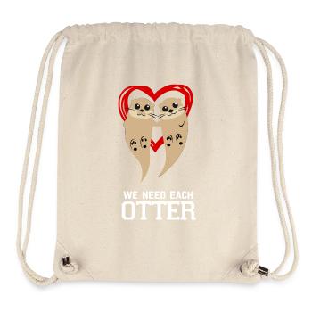 Otter love valentine's day lovers in love - Stanley/Stella Recycled Gym Bag - natural - Front