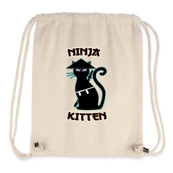 Ninja Katze Samurai Mieze Assassin Kätzchen Miau - Stanley/Stella recycelter Gym Bag - Naturweiß - Vorne