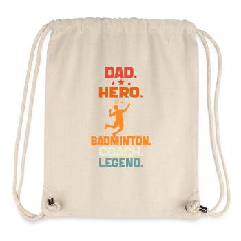 Dad Hero Badminton Coach Legend Badminton Dad gift - Stanley/Stella Recycled Gym Bag - natural - Front