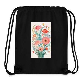 Blumenstrauß - Stanley/Stella recycelter Gym Bag - Schwarz - Vorne