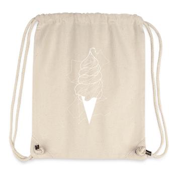 Cornet de crème glacée Dessin - Sac à cordon recyclé Stanley/Stella - blanc naturel - Devant
