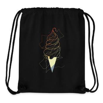 Croquis de cône de crème glacée vintage - Sac à cordon recyclé Stanley/Stella - noir - Devant