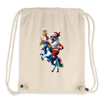 Santa Claus Beer Unicorn Christmas - Stanley/Stella Recycled Gym Bag - natural - Front