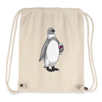 Pinguin Rotwein - Stanley/Stella recycelter Gym Bag - Naturweiß - Vorne