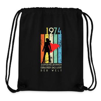 Retro Geburtstag Shirt: 1974 Superheldinnen - Stanley/Stella recycelter Gym Bag - Schwarz - Vorne
