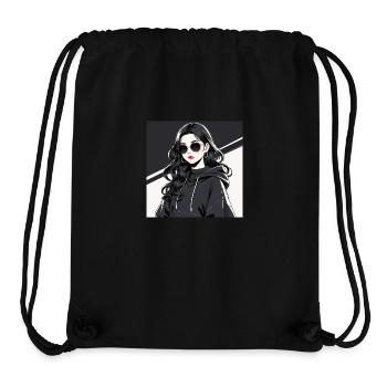 Retro-futuristische Anime-Frau in Schwarz - Stanley/Stella recycelter Gym Bag - Schwarz - Vorne