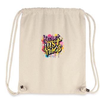 Kmoet just niks, chemises en dialecte anversois - Sac à cordon recyclé Stanley/Stella - blanc naturel - Devant