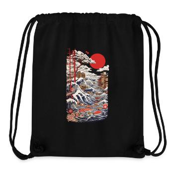 Retro Ukiyo-E Sushi mit Kirschblüten Otaku Kunst - Stanley/Stella recycelter Gym Bag - Schwarz - Vorne