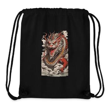 Asiatischer Drache Japan Stil Streetwear Retro - Stanley/Stella recycelter Gym Bag - Schwarz - Vorne
