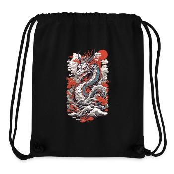 Ukiyo-E Drache Retro Vintage Japanische Kunst - Stanley/Stella recycelter Gym Bag - Schwarz - Vorne