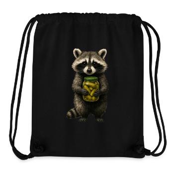 Niedlicher Waschbär mit Gurkenglas Tier Müll Panda - Stanley/Stella recycelter Gym Bag - Schwarz - Vorne
