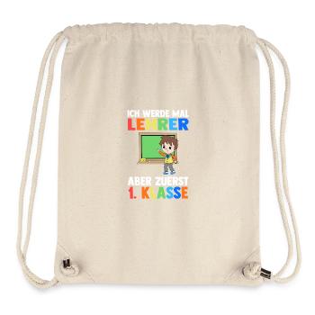 Enseignant Première Primaire Inscription Écolier - Sac à cordon recyclé Stanley/Stella - blanc naturel - Devant
