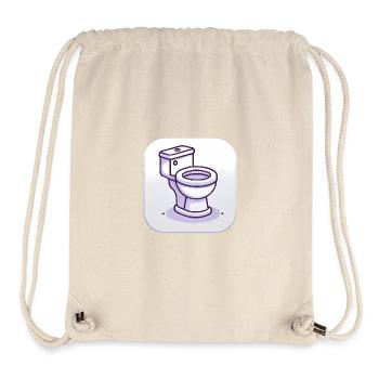 Icône de toilette minimaliste lavande - Sac à cordon recyclé Stanley/Stella - blanc naturel - Devant