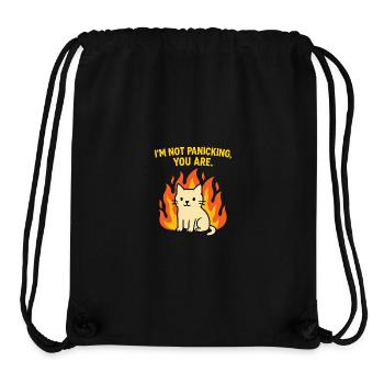 Funny Cat in Chaos -I'm Not Panicking, You Are - Stanley/Stella Recycled Gym Bag - black - Front