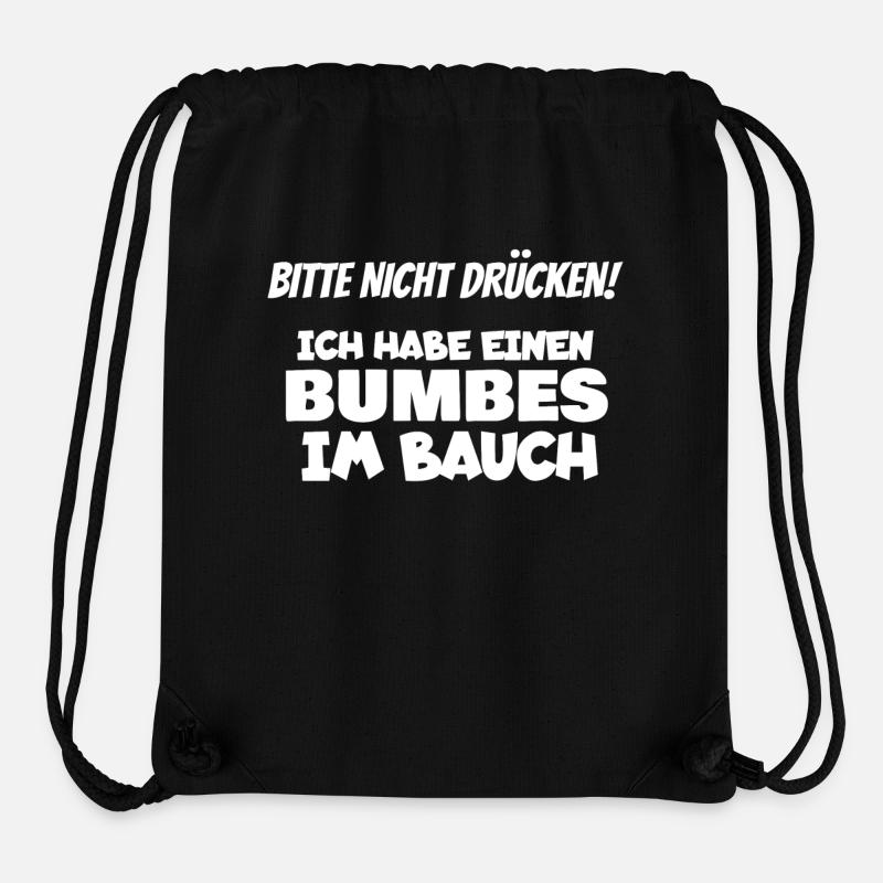 Nicht drücken Bumbes im Bauch Blähungen Furz - Stanley/Stella recycelter Gym Bag - Schwarz