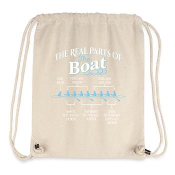 Les vraies parties du bateau - chaloupe à rames - Sac à cordon recyclé Stanley/Stella - blanc naturel - Devant
