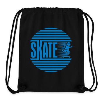 Patinage rétro rétro circulaire bleu - Sac à cordon recyclé Stanley/Stella - noir - Devant