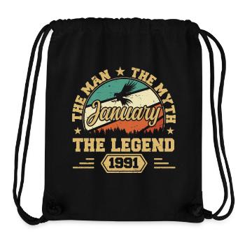 Les Legends sont nés en janvier 1991 - Sac à cordon recyclé Stanley/Stella - noir - Devant