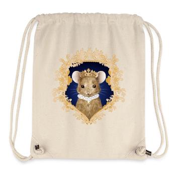 Maus Portrait mit Königskrone und Hermelin Kragen - Stanley/Stella recycelter Gym Bag - Naturweiß - Vorne