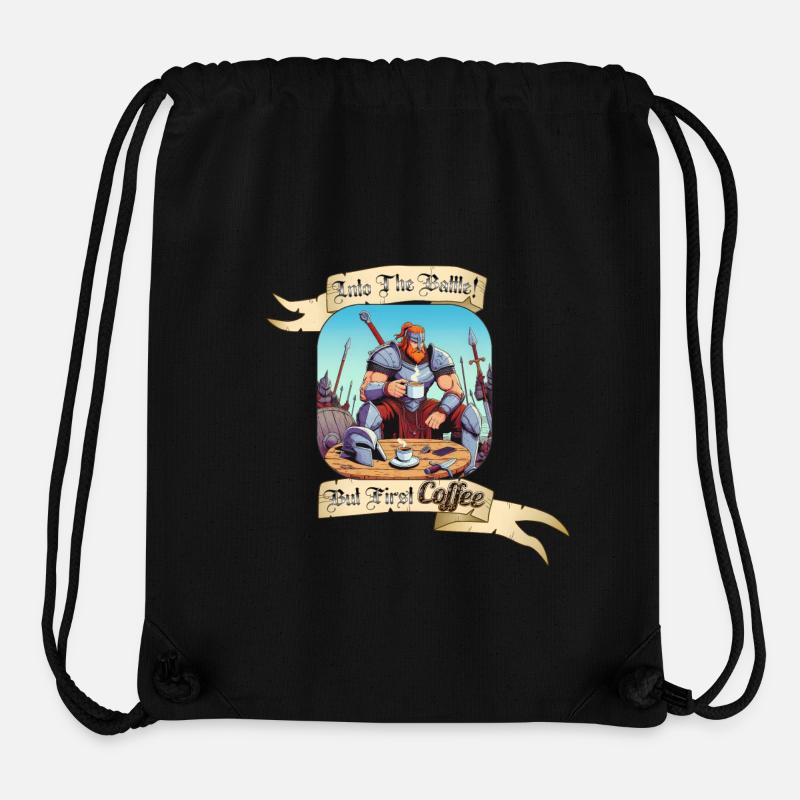 INTO THE BATTLE BUT FIRST COFFEE - Stanley/Stella recycelter Gym Bag - Schwarz