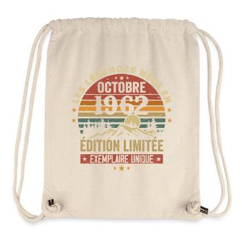 Born in October 1962 | Awesome since October 1962 - Stanley/Stella Recycled Gym Bag - natural - Front