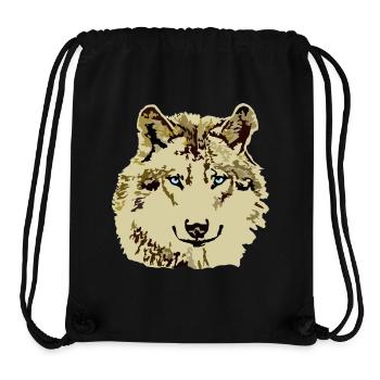 Wolf brown blue eyes - Stanley/Stella Recycled Gym Bag - black - Front