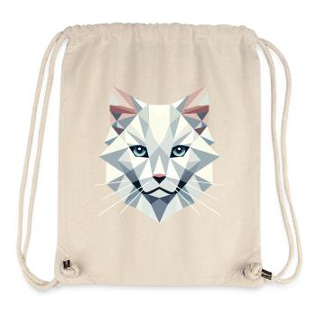 Geometric elegance: White cat in facets - Stanley/Stella Recycled Gym Bag - natural - Front