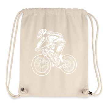 Mountain Biking Cartoon Graphic - Stanley/Stella Recycled Gym Bag - natural - Front