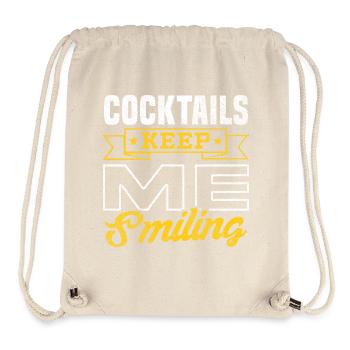 Les cocktails me font sourire Humour - Sac à cordon recyclé Stanley/Stella - blanc naturel - Devant