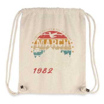 Genial seit März 1982 | Geburtstag März 1982 - Stanley/Stella recycelter Gym Bag - Naturweiß - Vorne