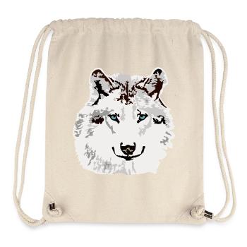 White wolf blue eyes - Stanley/Stella Recycled Gym Bag - natural - Front