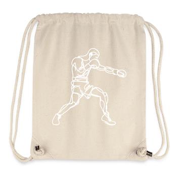 Dessin de boxeur - Sac à cordon recyclé Stanley/Stella - blanc naturel - Devant
