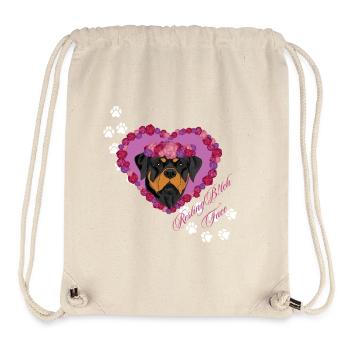Ruhender Rottweiler mit Gesichtsgesicht - Stanley/Stella recycelter Gym Bag - Naturweiß - Vorne
