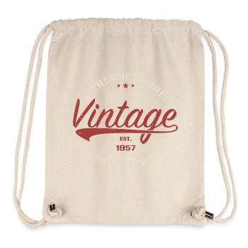 Jahrgang 1957 Retro 1957 Geburtstagsgeschenk - Stanley/Stella recycelter Gym Bag - Naturweiß - Vorne