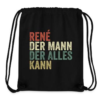 Rene Der Mann Der Alles Kann Vorname René - Stanley/Stella recycelter Gym Bag - Schwarz - Vorne