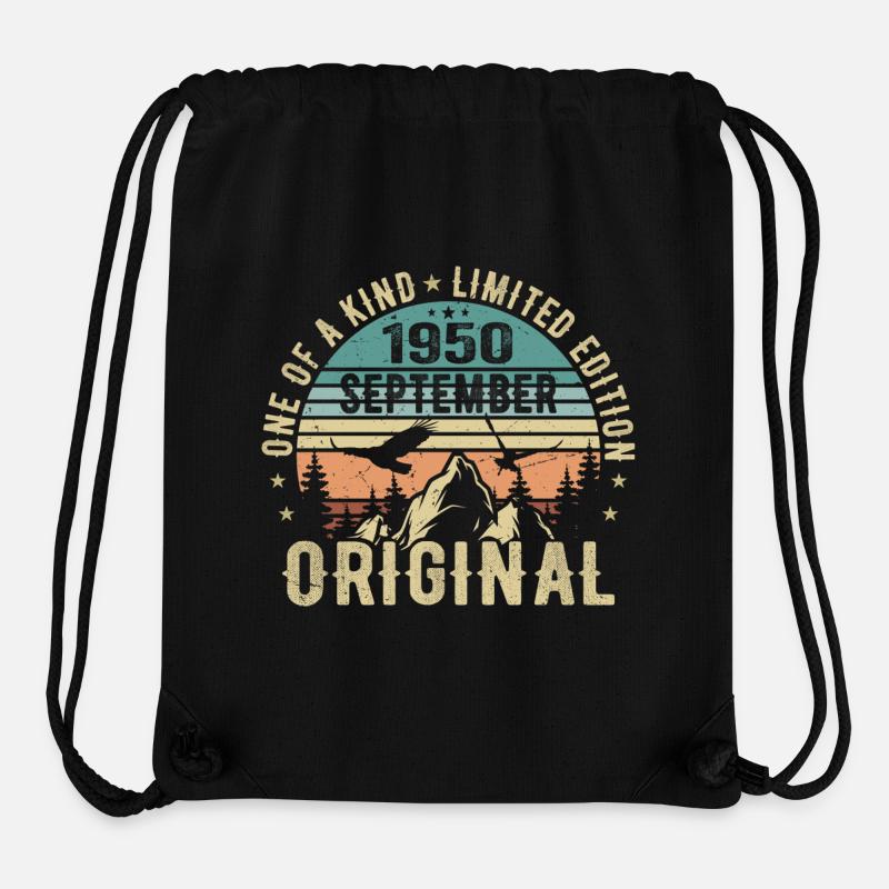 September 1950 Geburtstag - Legende Seit September - Stanley/Stella recycelter Gym Bag - Schwarz