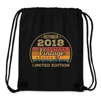 Millésime Octobre 2018 Cadeau d’anniversaire - 2018 - Sac à cordon recyclé Stanley/Stella - noir - Devant